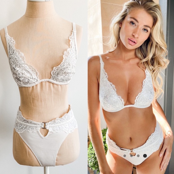 ASOS Ann Summers Underwire Lace Bikini Top and High Waisted Lace Bikini … - Picture 1 of 15